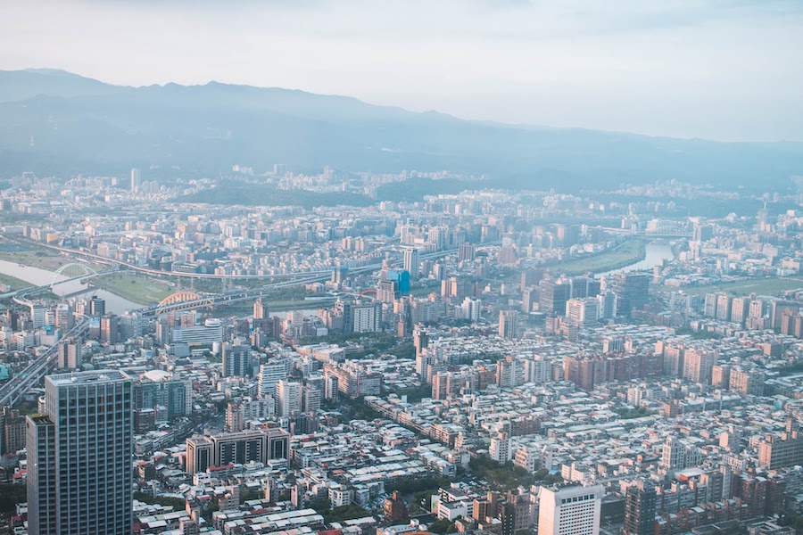 Vue panoramique depuis Taipei 101