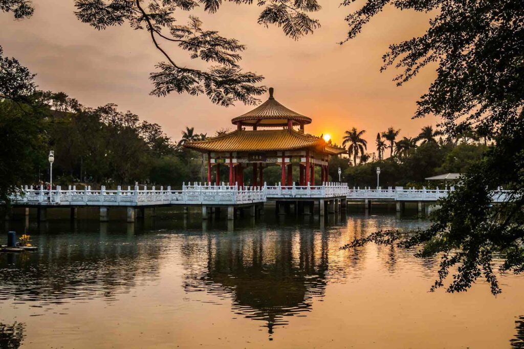 Coucher de soleil au Tainan Park
